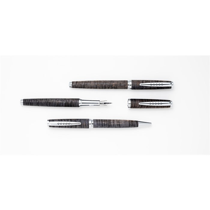 Tom Hessin Edinburgh Collection Stockbridge Stone Fountain Pen With Chrome Trim & Stainless Steel Fine Nib