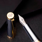 Tom Hessin Magnetic Series Ritz Fountain Pen with Gold Plated Trim & Stainless Steel Fine Nib