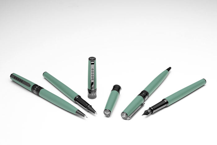 Tom Hessin Rebel Collection Cambridge Blue Ballpoint Pen With Gunmetal Trim