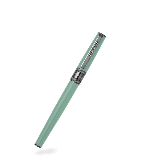 Tom Hessin Rebel Collection Cambridge Blue Rollerball Pen With Gunmetal Trim
