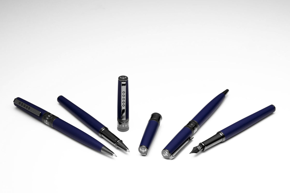 Tom Hessin Rebel Collection Oxford Blue Ballpoint Pen With Gunmetal Trim