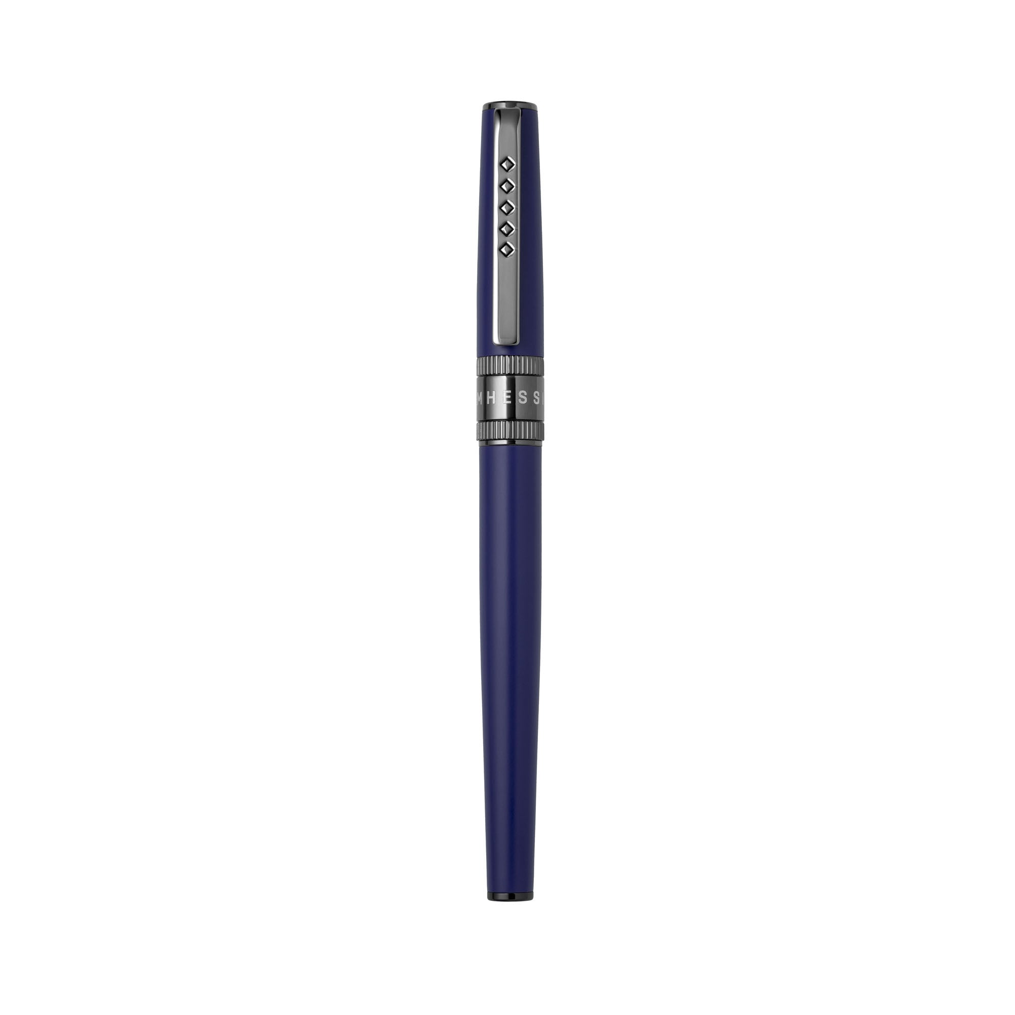 Tom Hessin Rebel Collection Oxford Blue Fountain Pen With Gunmetal Trim & PVD Black Fine Nib