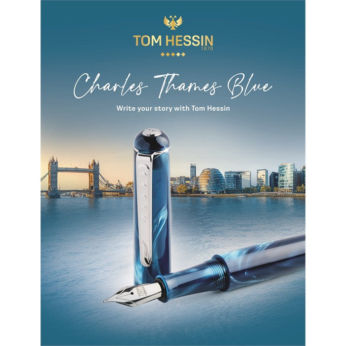 Tom Hessin Charles Collection Thames Blue Iridium Nib Medium