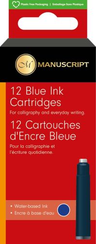 12 Manuscript Blue Ink Cartridges